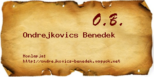 Ondrejkovics Benedek névjegykártya